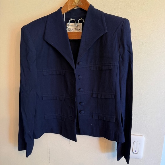 Elegant Navy Women's Blazer & skirt set vintage size 4 - Picture 2 of 12